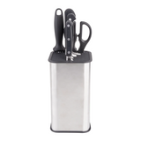 Appetito Square Universal Stainless Steel Knife Block Kitchen Tools - Silver