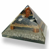 Black Tourmaline Clear Quartz Pyramid Healing Crystal Protection 10 x 10 x 8cm