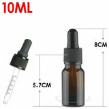 5pcs Amber Glass Liquid Dropper Reagent Eye Pipette Essential Oils Bottle -10ml
