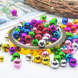 50pcs Jingle Bells Aluminium Beads 8mm Christmas Decoration Mixed Colours Charms