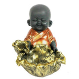 Smiley Monk Ceramic Backflow Cone Incense Burner