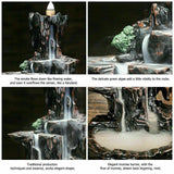 Ceramic Backflow Waterfall Smoke Incense Burner Censer Holder Gifts 100 Cones