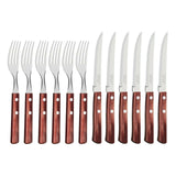 Barbecue BBQ Cutlery Tramontina Stainless Steel Steak Knife Fork 12Pc Red Handle