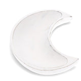 White Wash Wooden Crescent Moon Dish Bowl Trinket Crystals Jewellery Tray 20cm
