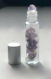 Amethyst Gemstone Roller Bottles Essential Oil Roll On Crystal Aromatherapy