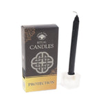 Pack of 10 Candle Protection Green Tree Candles Rituals Spells - Black