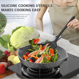 15 pieces Safe Silicone Cooking Utensils Set 446°F Heat Resistant Kitchen Black