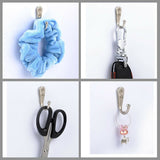 10X Hooks Wall Hanger Mounted Coat Hat Clothes Robe Holder Rack Closet Hook Silv