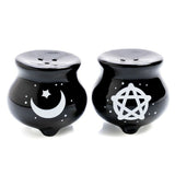 Salt & Pepper Witches Cauldron Collectible Shaker Spice Holder Kitchen Tool Set