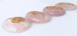 Rose Quartz 4 Stones Heiki Master Symbols Set w/ Pouch Bag