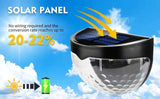 4pcs Solar Powered LED Wall Lights Door Fence Lights Outdoor Garden Warm Light