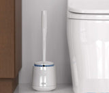 Premium Toilet Bowl Brush and Holder with Solid Handle and Durable Bristle White