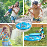 1x Kids Splash Sprinkler Water Play Pad Mat Inflatable Spray Pool Toy 170cm For Kids - Asstd