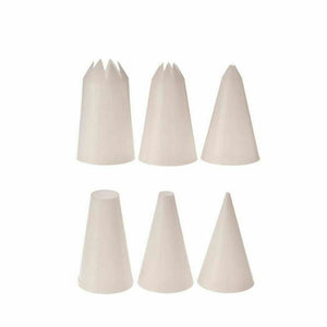 Piping Nozzles Mixed Assorted Icing Piping Nozzle Set 6 Plain Star