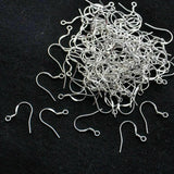 100Pcs Iron Earrings Hooks Ear Wire DIY Jewelry Findings Making Accessories Silver