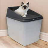 Top Entry No Mess Cat Litter Box Large Enclosed Covered Kitty Tray Hide Away