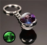 1x Keychain Constellation Keyring Luminous Glass Ball Pendant - Sagittarius