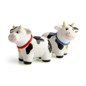 Cow MOO-re Flavour Cute Animal Ceramic Salt & Pepper Shakers Set 2 Pieces