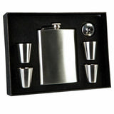 Portable Flask  Stainless Steel with 4 shot glass Funnel Purse Travel Set