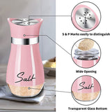 2 pieces Salt And Pepper Shakers Set Premium Stainless Steel Set - Pink