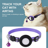 Adjustable Cat Collar Reflective Small Pet Strap for Apple Air Tag - Blue