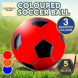 1x Coloured Soccer Balls Butyl Rubber Bladder Composite Leather Texture Size 5