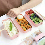 3 Layer Bento Lunch Box Eco-Friendly Leakproof 900ml Food Container Pink