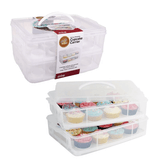 Daily Bake 24 Cup Stackable Cupcake Carrier Container Tray - White