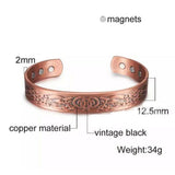 Copper Magnetic Bracelet Arthritis Pain Relief Healing Therapy - Retro