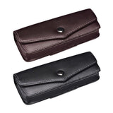 Belt Wearable Glasses Storage Box PU Glasses Case Carrying Cases Phone Bag Brown