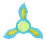 2x Dog Toy Fetch Flyer Foam Dart Tennis Ball BLUE