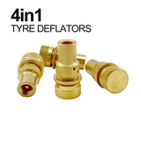 4x Tyre Deflators Brass Air Deflator 6-60 PSI Tire Valve Core Tool 4WD Automatic
