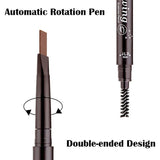 Waterproof Eyebrow Pencil Eye Brow Eyeliner Pen With Brush Makeup Cosmetic Brown