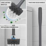 Premium Toilet Bowl Brush and Holder with Solid Handle and Durable Bristle Grey