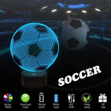 1x 3D Acrylic LED Football Soccer Night Light 16 Colors Lighting Table Bedside Lamp