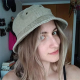 Bucket Hats Washed Cotton Fisherman Unisex Adults Outdoor Camping Hat Wine Red