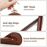 6pcs High-Grade Wide Shoulder Wooden Coat Hangers Smooth Solid Wood Suit Hanger