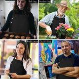 Canvas Apron Waterproof Waiter Cooking Cafe Kitchen Chef Butcher Washable -Black