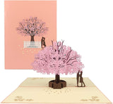Cherry Blossom Pop up Card 3D Valentines Day Greeting Birthday Anniversary Card