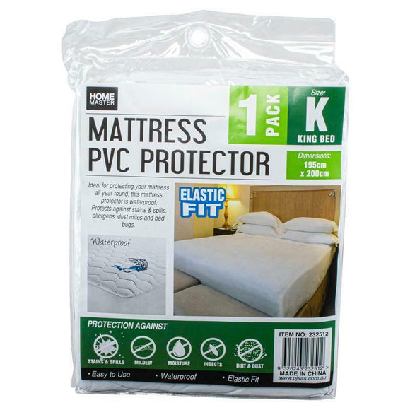 King Bed Mattress PVC Protector Cover Waterproof Fitted with Elastic 195x200cm