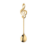 1Pc Musical Note Shaped Teaspoon Coffee Milk Teaspoon Ice Cream Spoon - Gold