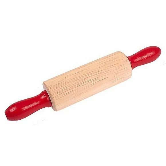 Small Wood Rolling Pin Pastries Baking Tool Pastry Chef Red 20.5cm Total Length