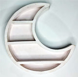 Wooden Crescent Wash Antique Finish Crystal Rustic Home Decor - White 30x30cm