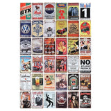 4x Brands and Cars Mancave Plate Sign 20cmx30cm Car Brand Decor Design Assorted