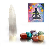 7 Chakras Crystal Box Set With Selenite Wand Heiki Healing Spiritual Energy