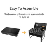 Foldable Portable BBQ Grill Charcoal Hibachi Barbecue Camping Roaster Picnic Set
