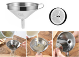 Stainless Steel Funnel Oil Liquid Funnel Metal Funnel Detachable Filter 15cm