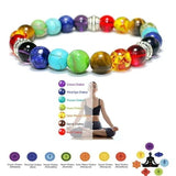 1pc 7 Chakra Beads Bracelet Natural Stone Agates Bracelets Gift Yoga Balance