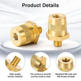 1 pair M8 Battery Terminal Connector Brass Tone Post Adapter w/ Stainless Screws