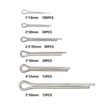 230pcs Stainless Steel Cotter Pin Assortment Set Split Pin Value Kit 6 sizes